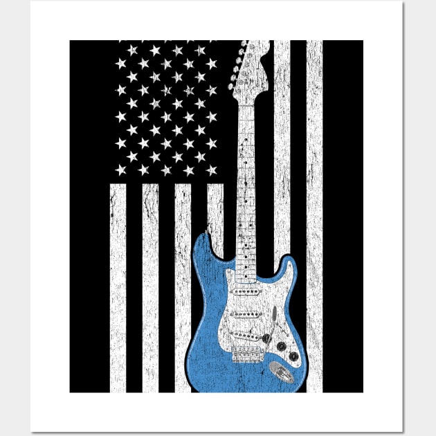 Patriotic Electric Guitar Wall Art by Vector Deluxe